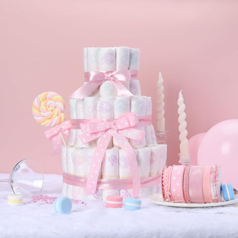 LaRibbons Pink Ribbons for Crafts 6 Rolls Baby Pink Ribbons