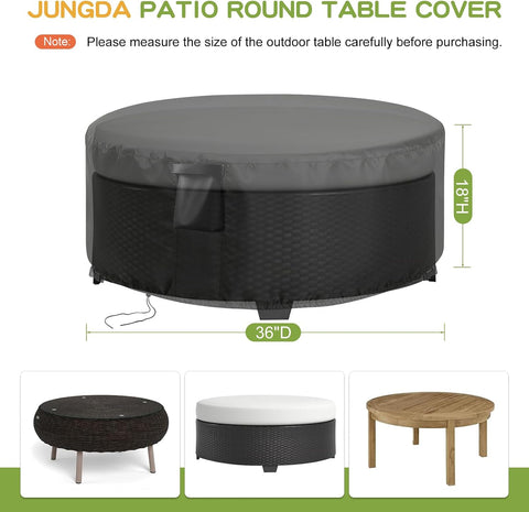 Patio Furniture Cover Round for 36 Inch Outdoor Dinner Table