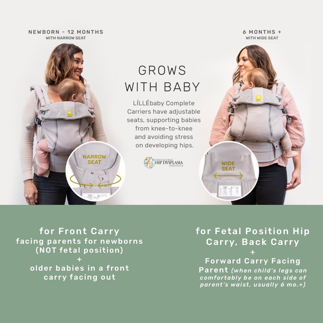LÍLLÉbaby Complete All Seasons Ergonomic 6-in-1 Baby Carrier Infant to Toddler with Lumbar Support (7-45 Pounds), 360 Degree Baby Wearing & Multi-Position, Inward & Outward Facing (Bark)