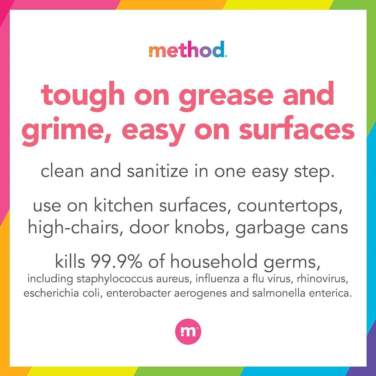 method All-Purpose Cleaner Spray, Citron, 28 fl oz, 8 Pack | Antibacterial Cleaner Kills 99.9% of Household Germs, Cleans and Sanitizes in One Step, Tough on Grease, Easy on Surfaces