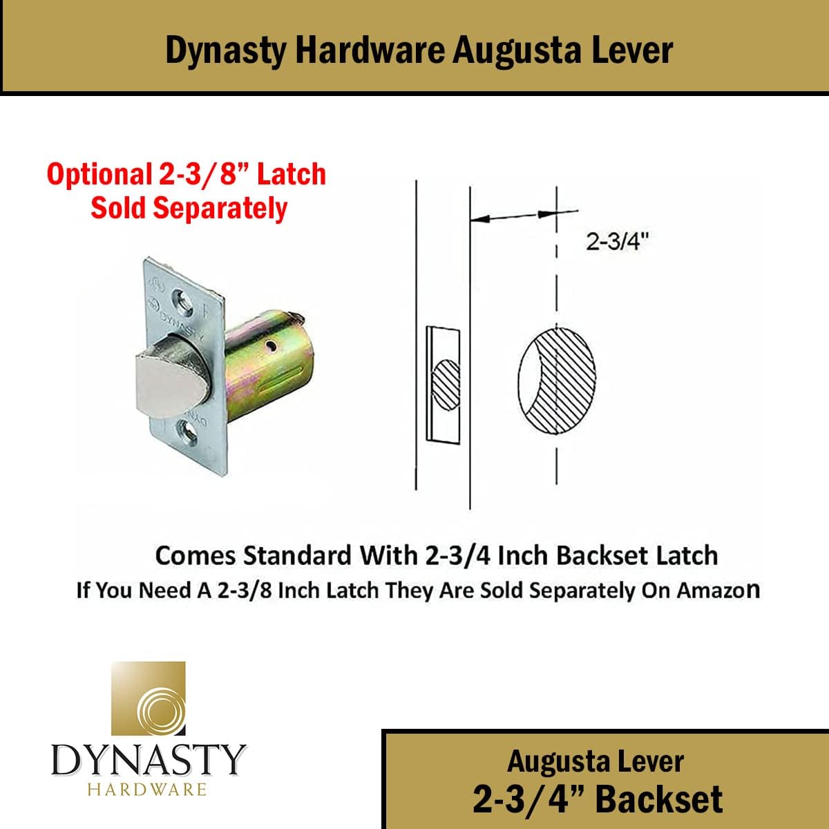 Dynasty Augusta Office/Entry Lever Lockset, ADA, Grade 2, Satin Chrome