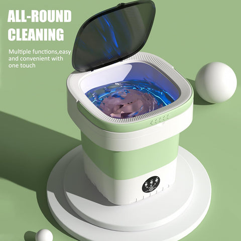 Portable Washing Machine Upgraded Large Capacity Foldable Mini washing machine, small washer for Baby Clothes, Underwear or Small Items, Apartment, Dorm,RV Travel laundry Gift Choice(Green)