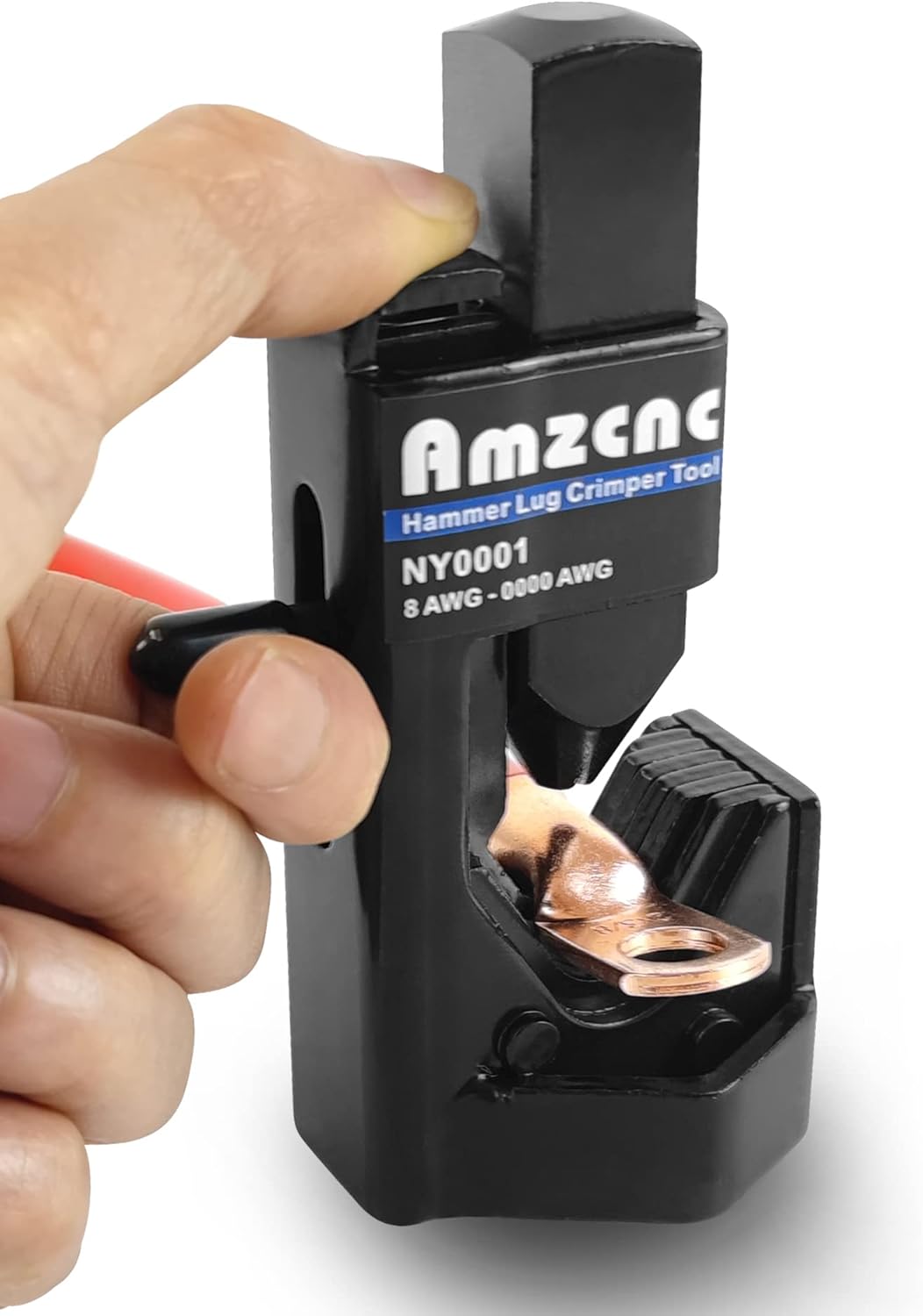 AMZCNC Cable Lug Crimping Tools for Battery and Welding Cables (10 Ton Hydraulic Crimper Kit)