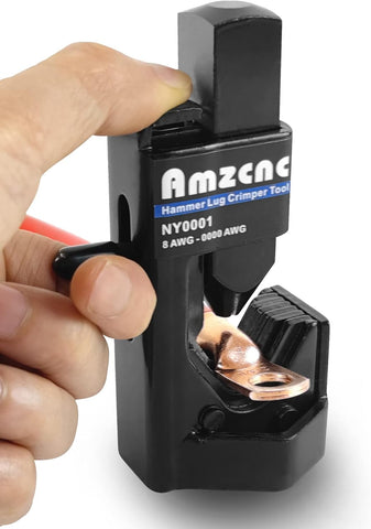 AMZCNC Cable Lug Crimping Tools for Battery and Welding Cables (10 Ton Hydraulic Crimper Kit)