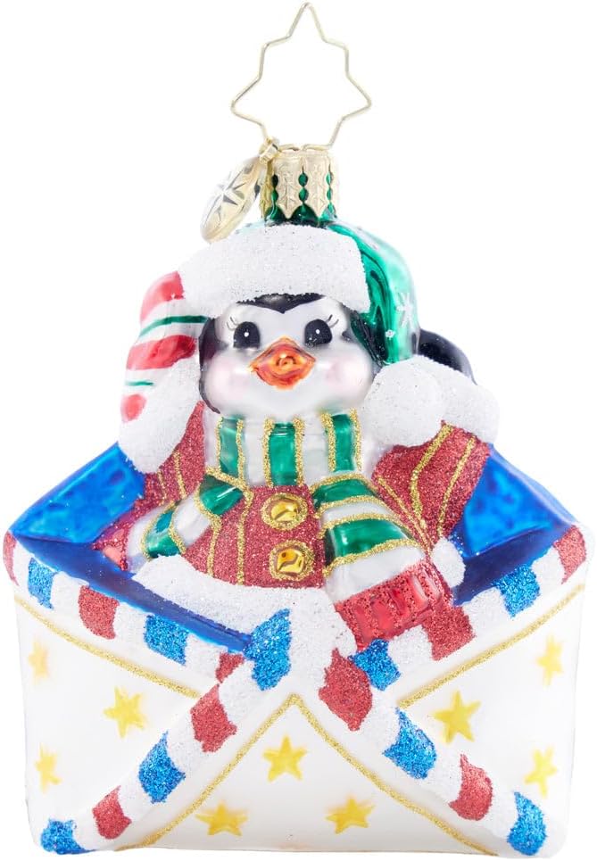 Christopher Radko Hand-Crafted European Glass Christmas Tree Decorative Ornament, Festive Furry Friend Gem