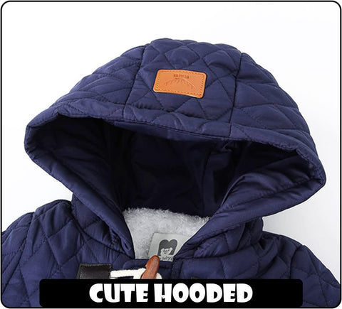 Toddler Snowsuit Baby Winter Clothes Hoodie Fleece Snow Wear Suit