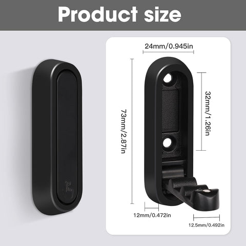 Dntorx Folding Wall Hooks, 6 Pack, Black, Zinc Alloy, Heavy Duty Coat Hooks