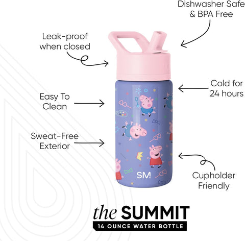 Simple Modern Peppa Pig Kids Water Bottle & Toddler Cup | 14oz