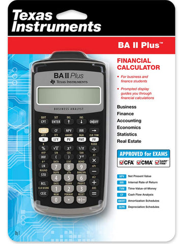 Texas Instruments BA II Plus Financial Calculator, Black Medium