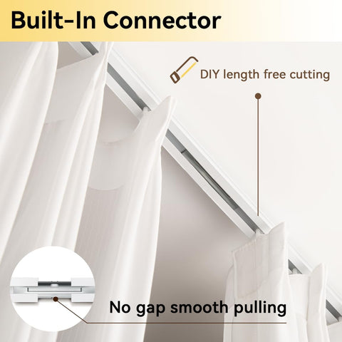 FELIDESIGN Ceiling Curtain Track, Room Divider Rail Set, White, 15ft-18ft