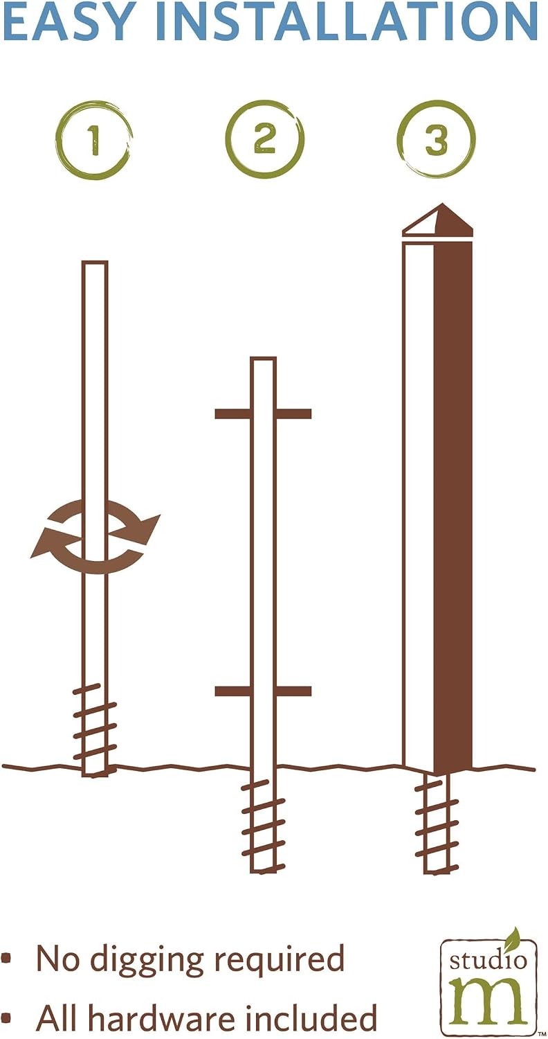Studio M Art Pole, PVC Weather Resistant Pole with Vinyl Bowl 20 inches Tall Outdoor Decoration for Gardens, Patios, Yards, Landscaping and Birding Accessories, Those We Love Don't Go Away