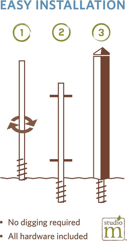 Studio M Art Pole, PVC Weather Resistant Pole with Vinyl Bowl 20 inches Tall Outdoor Decoration for Gardens, Patios, Yards, Landscaping and Birding Accessories, Those We Love Don't Go Away