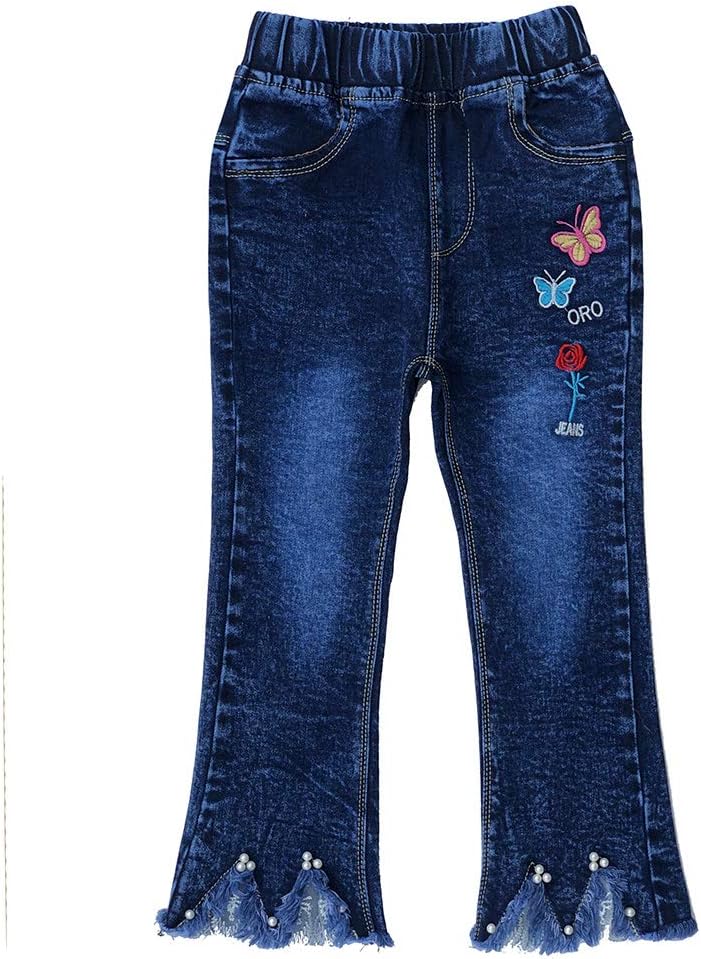 Peacolate 4-9T Infant Little Kids Girls Embroidery Jeans Denim Pants