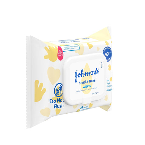 Johnson's Baby Disposable Hand & Face Cleansing Wipes, 25 ct