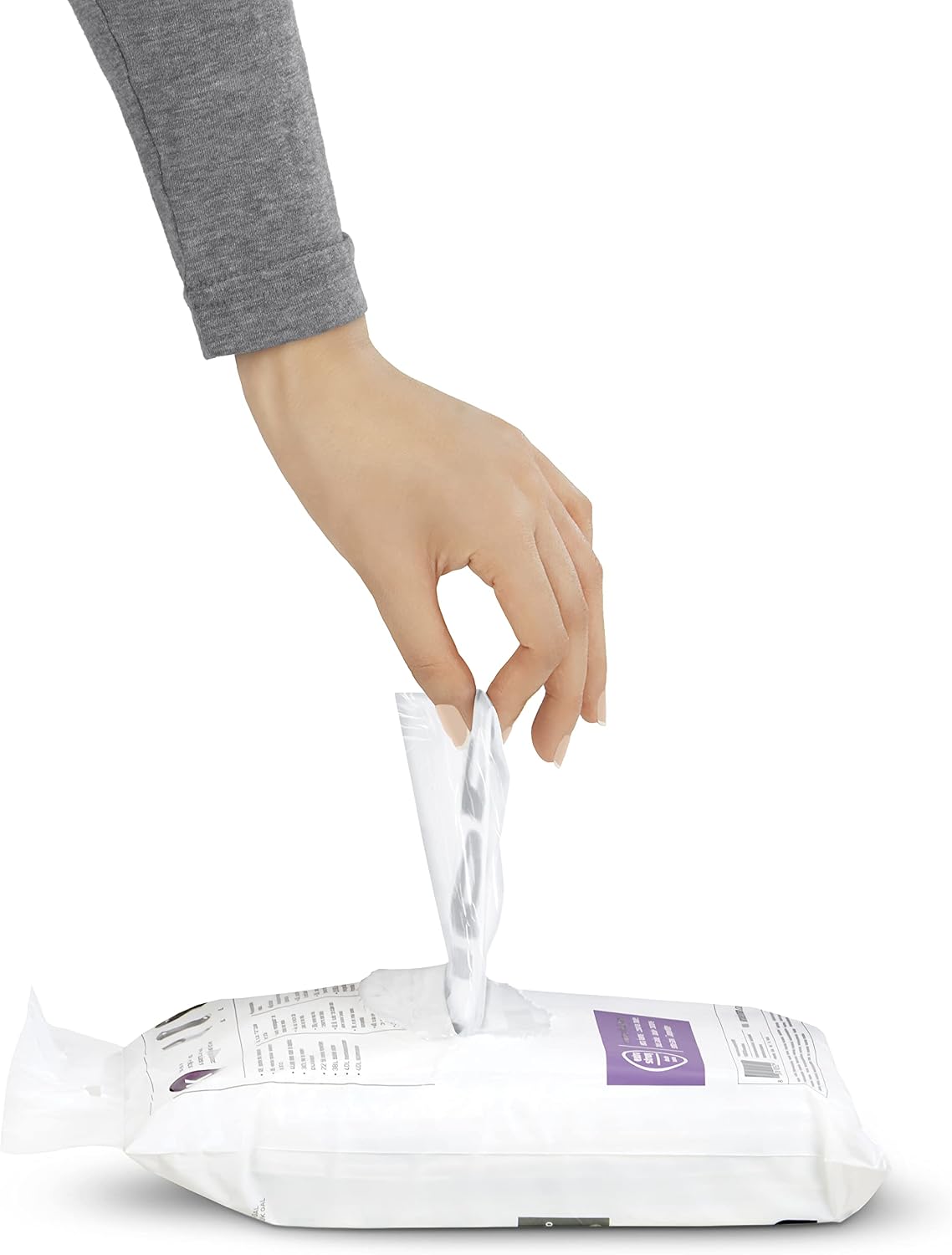 simplehuman Code G 200 Count Custom Fit Liners, Drawstring Kitchen Trash Bags, One-by-One Mess-Free Dispense, Extra Thick & Double Seamed, 50% PCR Plastic, 30 Liter / 8 Gallon, White