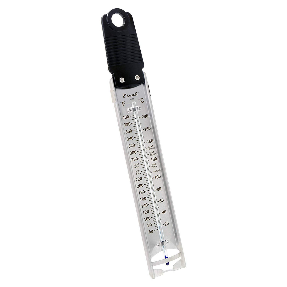Escali Deep Fry Stainless Steel Paddle Candy Thermometer, Heat Resistant Handle, and Hand-Free Clip, Temperature Indications
