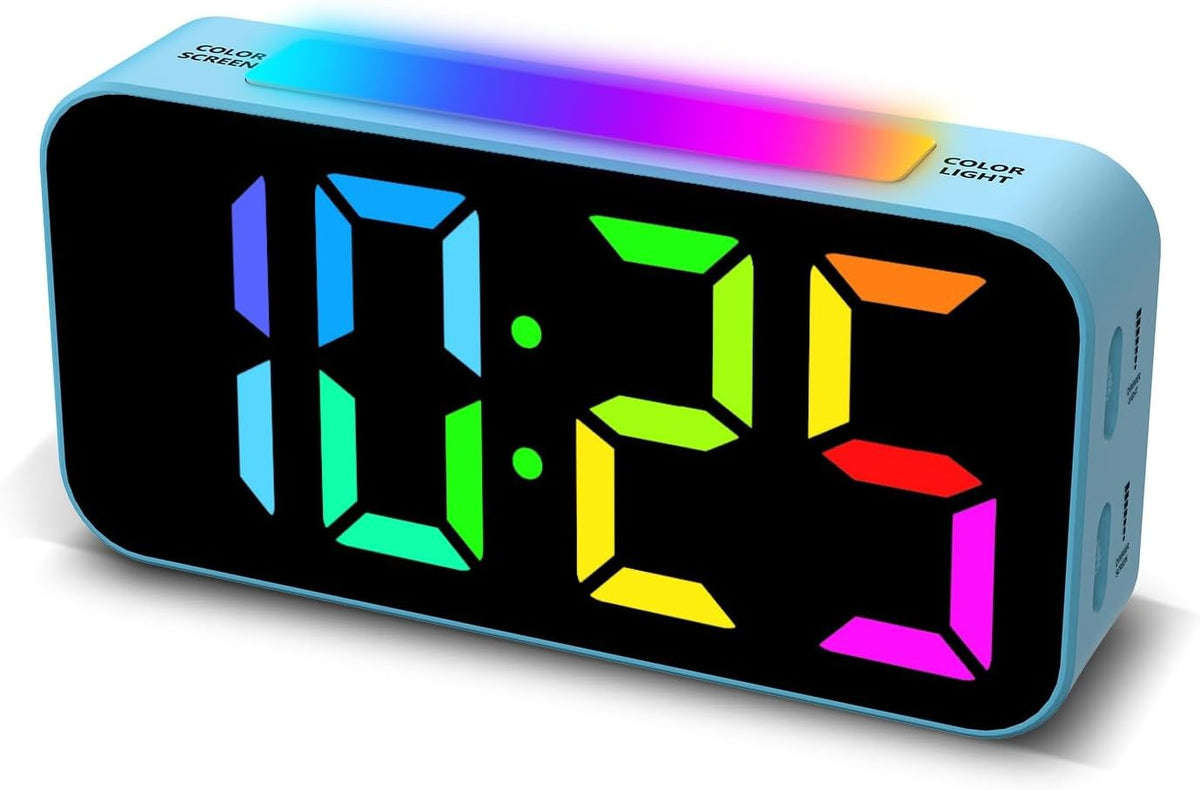 Topski Loud Alarm Clocks for Bedrooms Heavy Sleepers, Digital Clock with Night Light, Large Display, Dual Alarm, Snooze, Dimmable Bedside Alarm Clock for Kids Teens Boys Girls