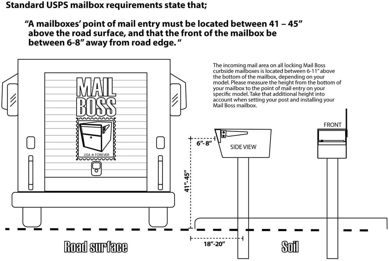 Mail Boss 7121, Black In-Ground Mounting Post, 43 x 4 x 4 inches, for Use with Mailbox