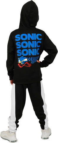 Bioworld Youth Boys Sonic 3 pc Hoodie Jogger T-shirt combo