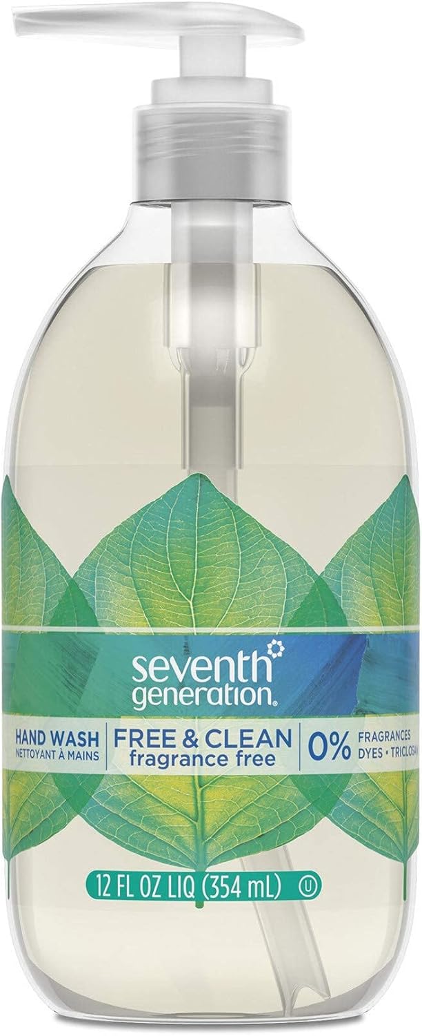 Seventh Generation Liquid Hand Soap Fragrance Free Free & Clean Unscented Hand Soap 12 Fl.oz, Pack of 8