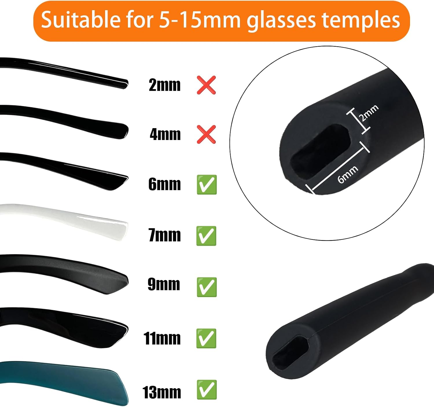 Glasses Strap Sports, Adjustable Sunglass Strap 3PCS Black