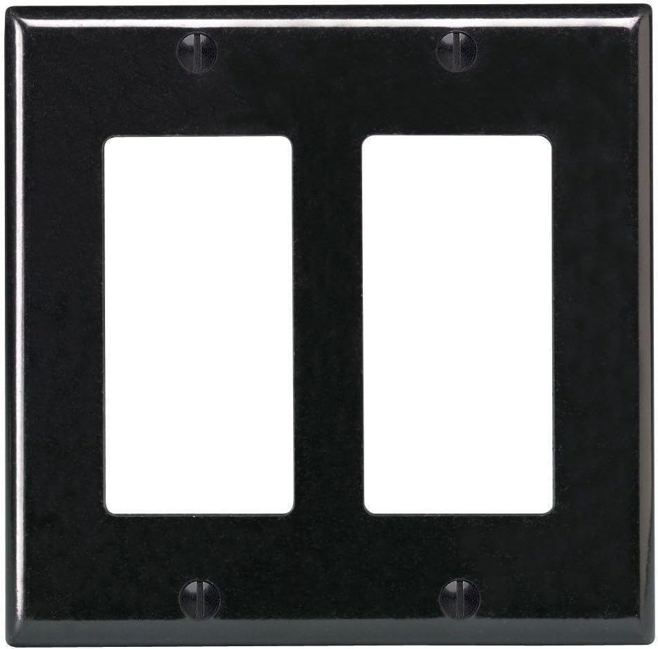 Leviton 2-Gang Decora/GFCI Device Wallplate, Standard Size, Thermoset, 80409-W, White