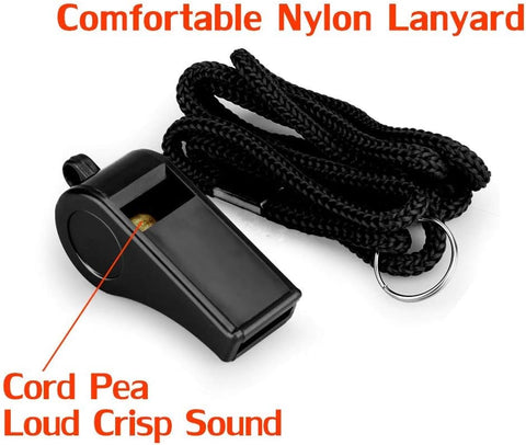 Whistle, 2 Packs Plastic Sports Whistles with Lanyard, Loud Crisp Sound Whistle Ideal for Coaches, Referees, and Officials