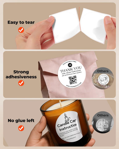MUNBYN 2.5 Inch White Circle Thermal Labels for Baking, 500 Sheets/1 Roll