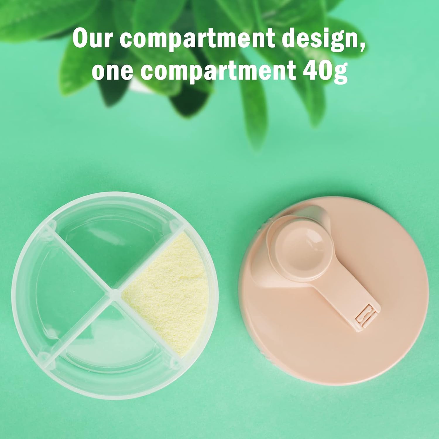 Accmor Baby Formula Dispenser On The Go, Non-Spill Rotating Four-Compartment Formula Container to Go, Milk Powder Kids Snack Container for Infant Toddler Travel Outdoor, Pink