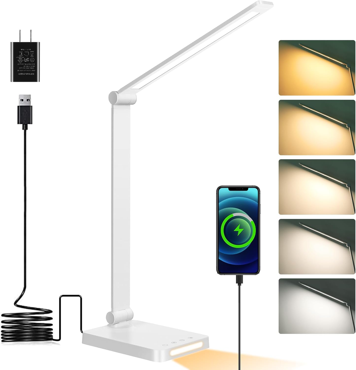 LED Desk Lamp with USB Ports,Touch Desk Lamps for Home Office with 5 Modes