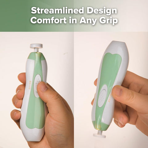haakaa Electric Baby Nail File, LED Light Baby Nail Trimmer, Green