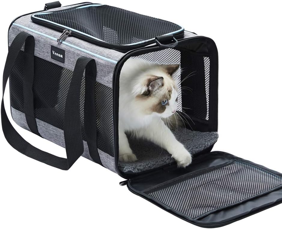 Vceoa 17.5"x11"x11" Pet Carrier for Cats