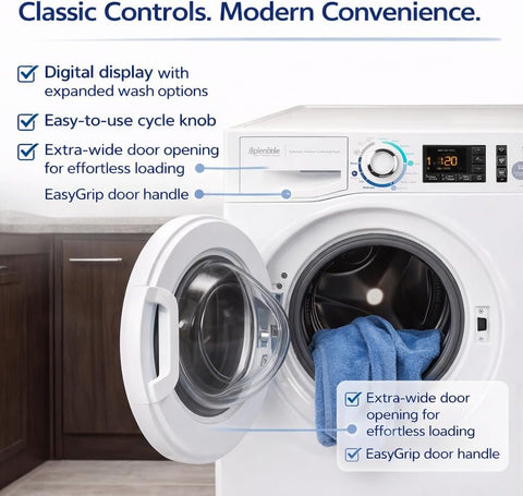 Splendide Washer Dryer Combo for RV – Vented 15lb All-in-One Compact Unit with Complete Vent Kit & Detergent – WDV2200XCD for Marine, Boat, Apartment & Tiny Home
