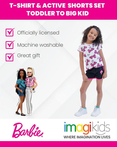 Barbie T-Shirt and Dolphin Active Shorts Outfit Set Modern Girls' coordinated outfit