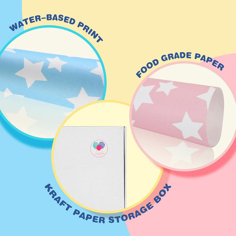 Cotton Candy Cones 100 Pack Rainbow Stars - Candy Park Multicolor Paper Cones, For Cotton Candy Machines & Candy Floss Sugar, Party Supplies for Birthday, Easter, Celebrartions & Consession Stand