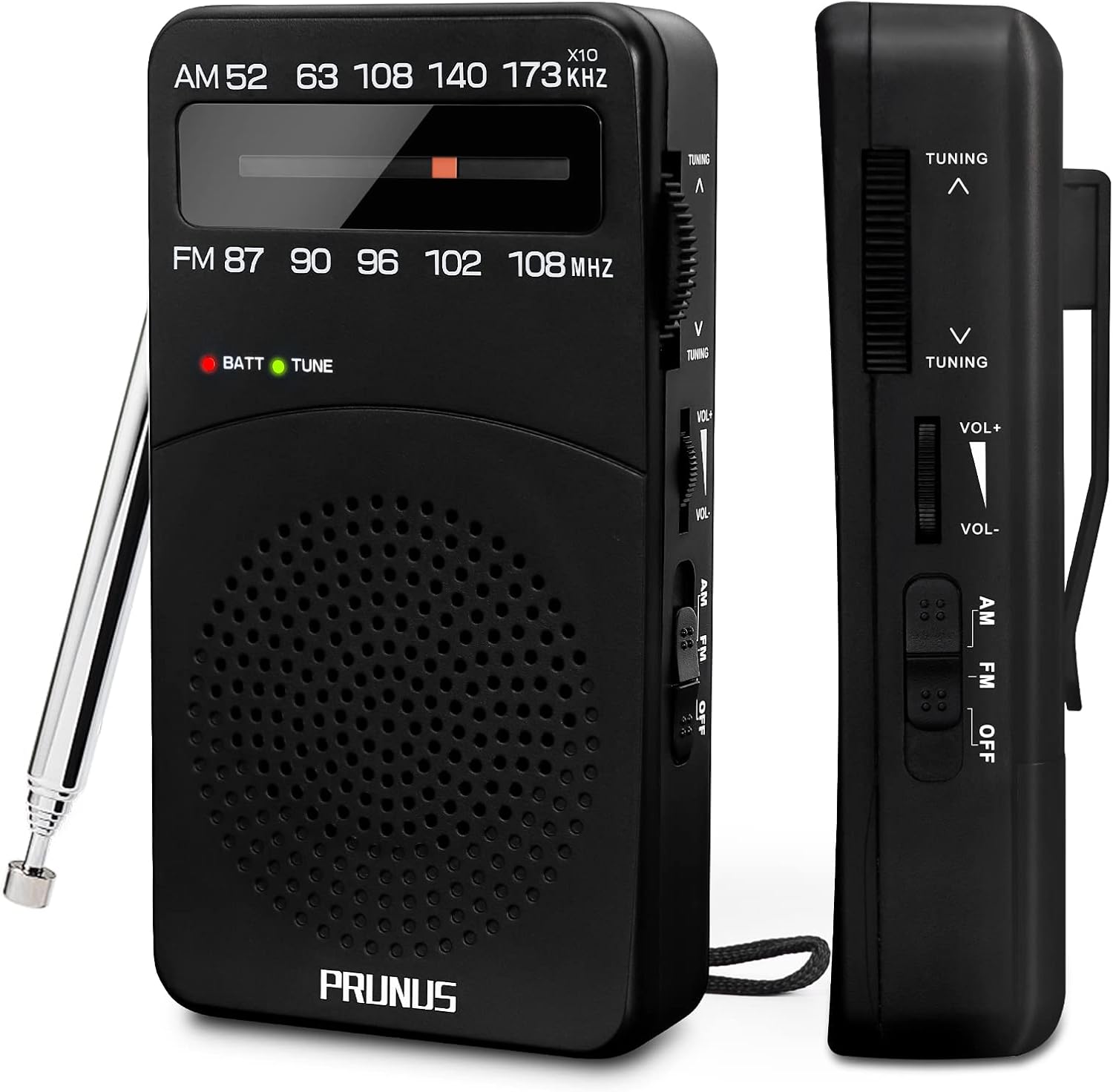 PRUNUS J-166 Portable Radio AM FM, Battery Operated Radio