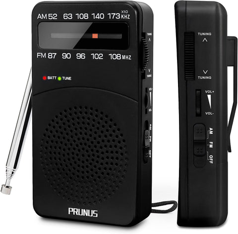 PRUNUS J-166 Portable Radio AM FM, Battery Operated Radio