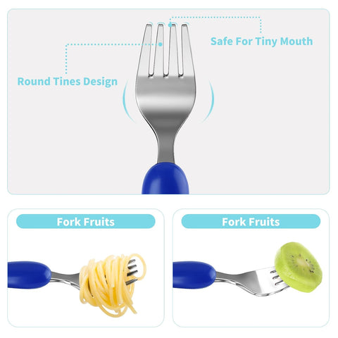 Lehoo Castle Toddler Utensils, 6-Pieces Kids Silverware Set (Ocean)