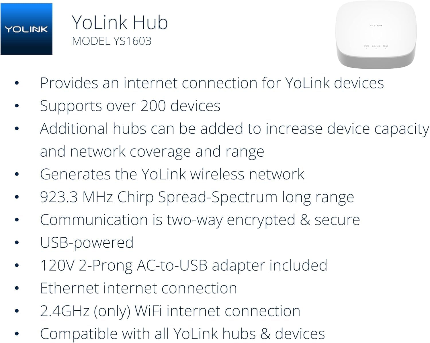 YoLink Water Leak Sensor 1 Kit: 6-Pack + Hub