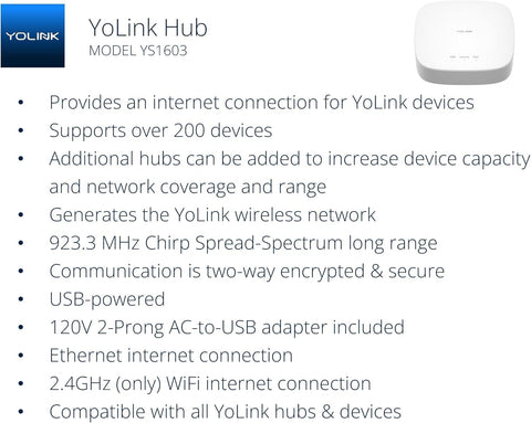 YoLink Water Leak Sensor 1 Kit: 6-Pack + Hub