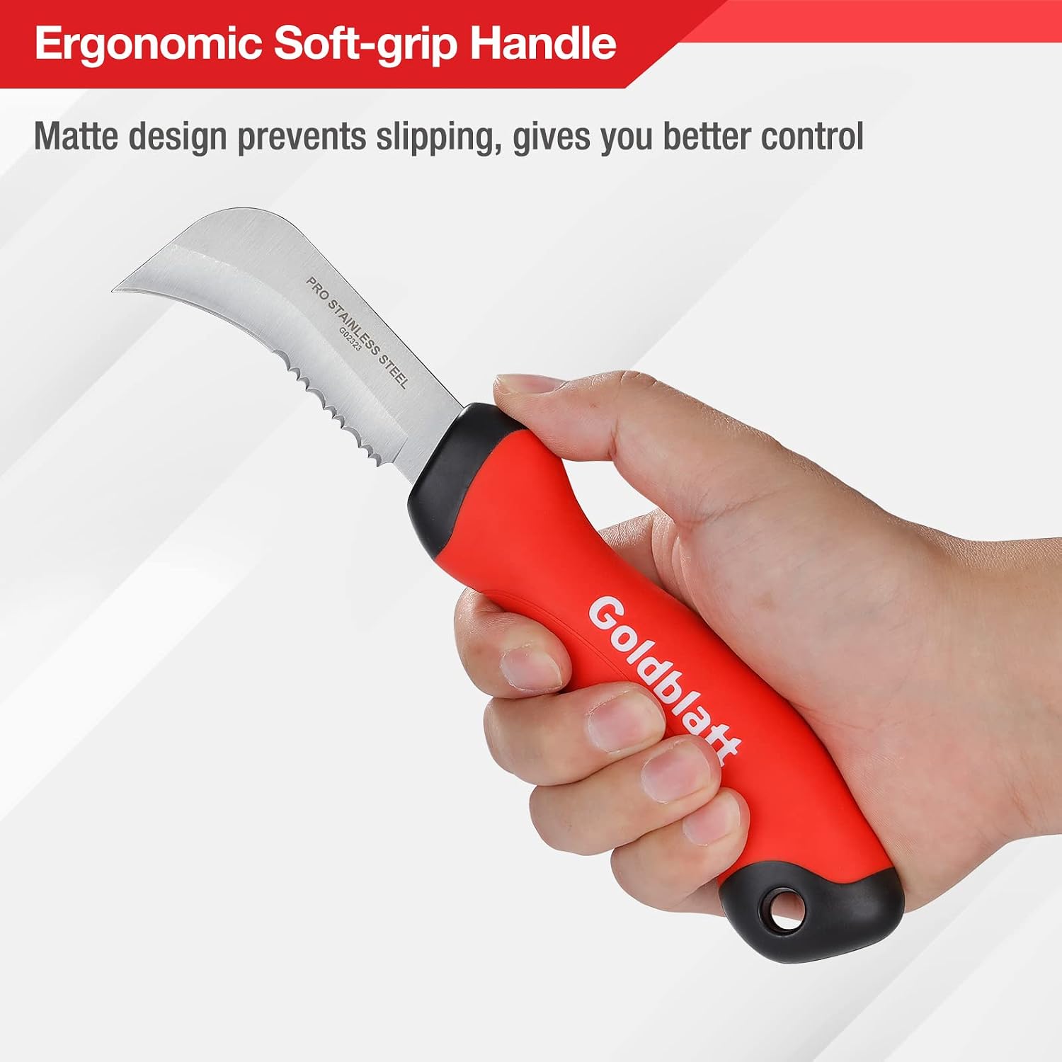 Goldblatt Heavy Duty Carpet Knife, Linoleum Cutter & Hook Knife for Roofing