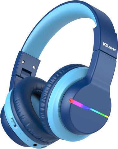 iClever BTH12 Kids Bluetooth Headphones 85H Playtime with LED Lights Travel