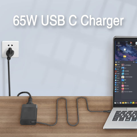 WZXHU New Slim HP 65W USB C Laptop Charger Replacement for HP Spectre x360, Envy, Chromebook, Elitebook x360, Pavilion, Elite x2 Travel Type C Power Cord Ac Adapter