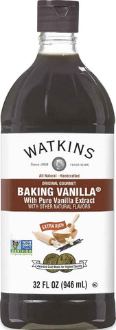 Watkins All Natural Original Gourmet Baking Vanilla, 32 fl. oz. Economy Sized Bottle, 1 Count (21901)