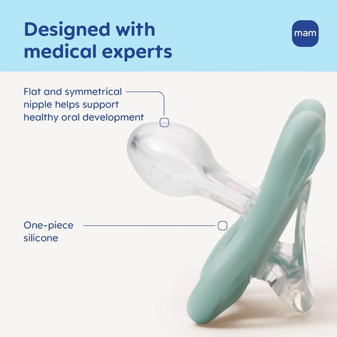 MAM Comfort Baby Pacifier 3-12 Mths Lightweight One-Piece Silicone 4 Pack