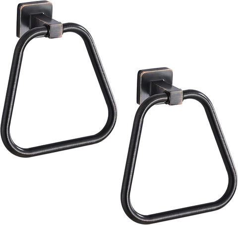 Oil Rubbed Bronze Towel Ring for Bathroom 2 Pack, Kitchen Bath Towel Holder Hangers Wall Mount Heavy Duty Stainless Steel