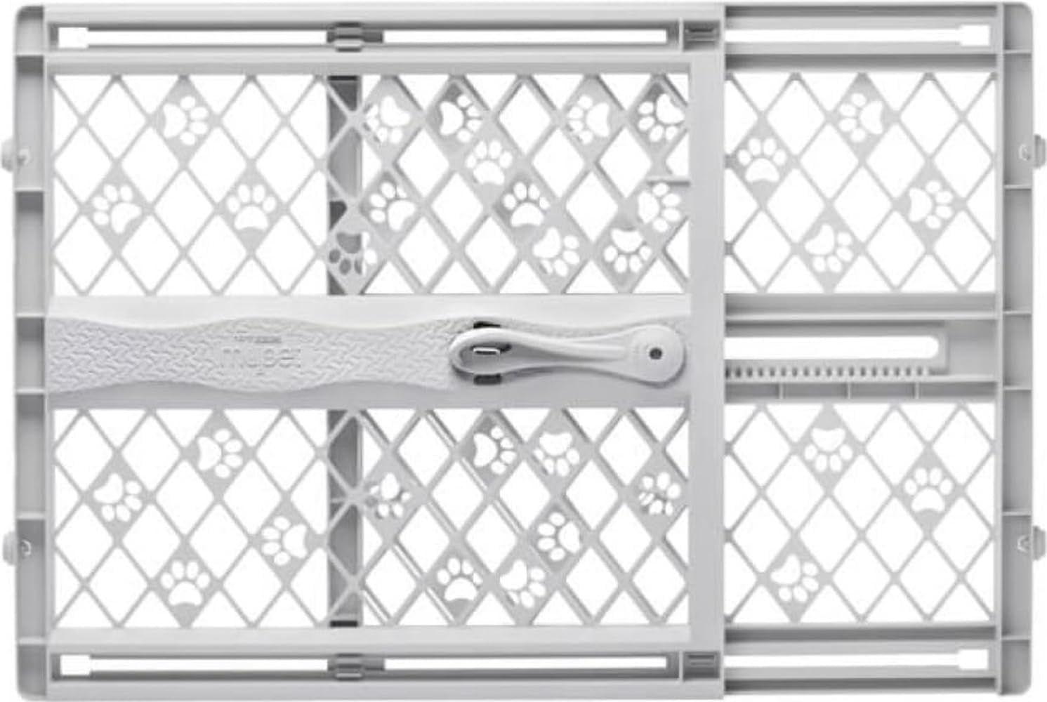 MYPET North States Paws Portable Pet Gate: 26-40" Wide. Pressure Mount. No Tools Needed. Made in USA. Dog Gate 23" Tall, Expandable, Durable Dog Gates for Doorways, Light Gray