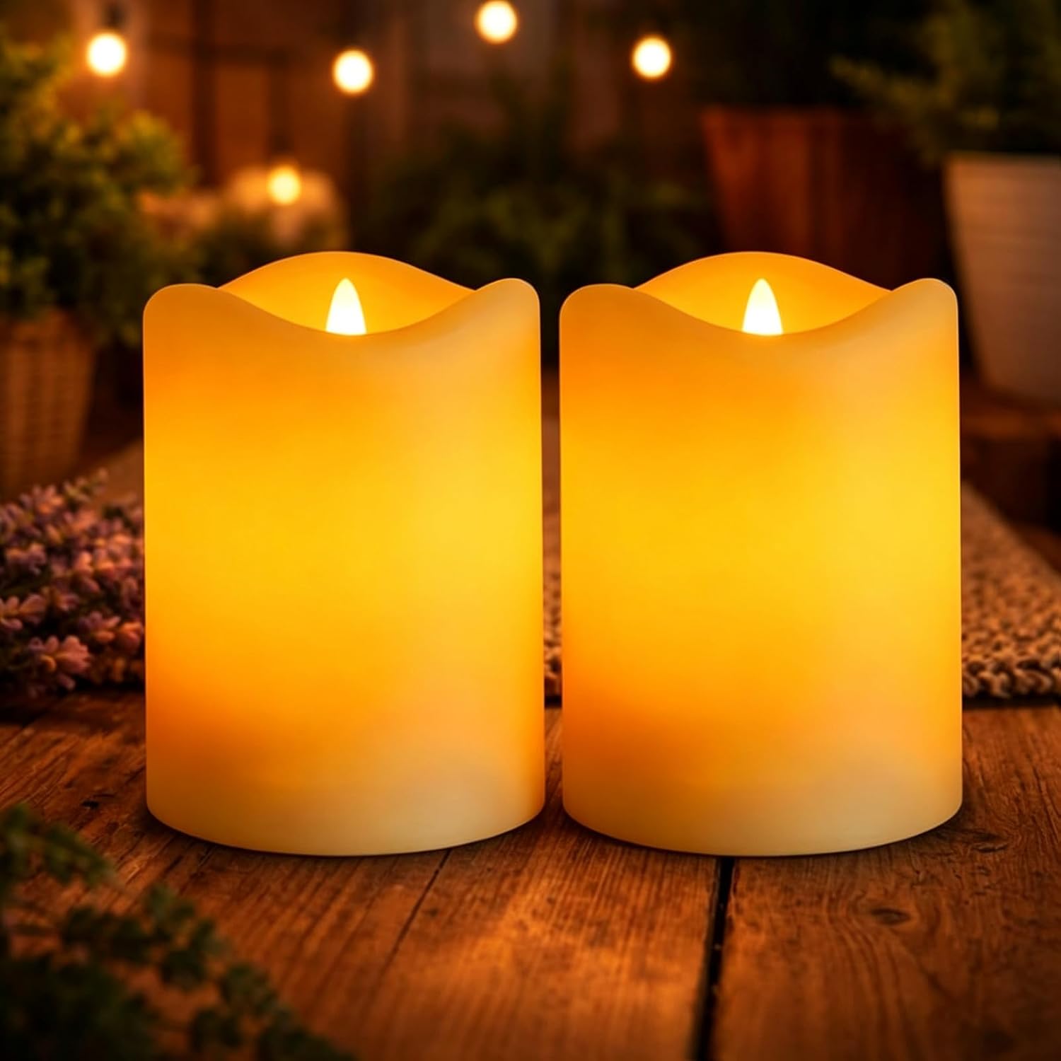 Solar Candles Outdoor Waterproof, Dusk to Dawn Flameless Candles