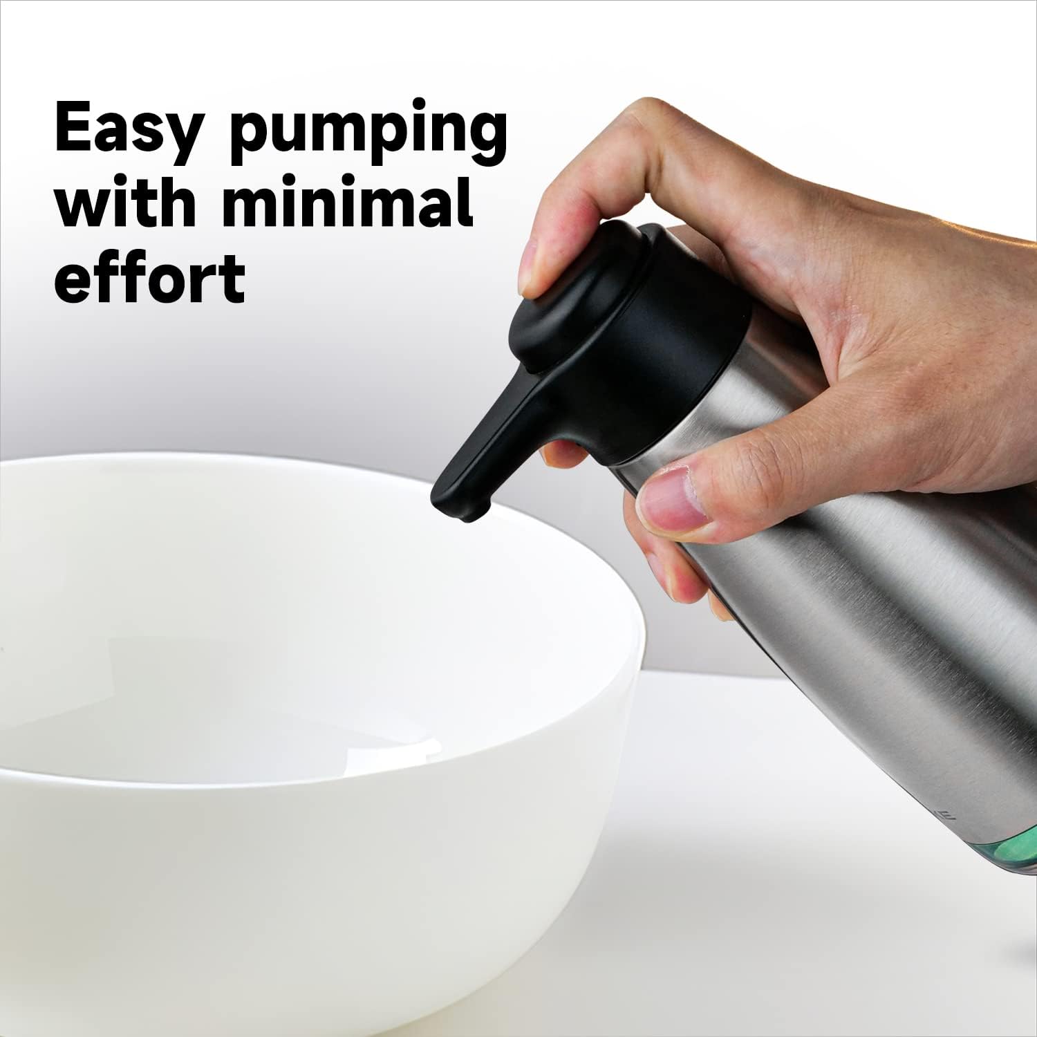 AIKE 15oz Liquid Soap Dispenser for Dish and Hand Soap Stainless Finish