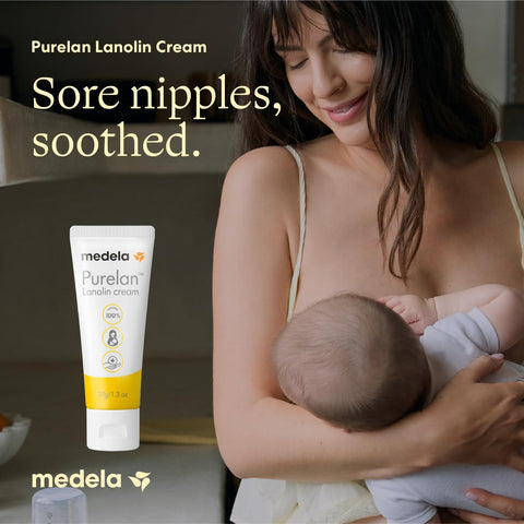 Medela Purelan Lanolin Nipple Cream, Fast Relief, Baby Safe, 37g/1.3oz x1